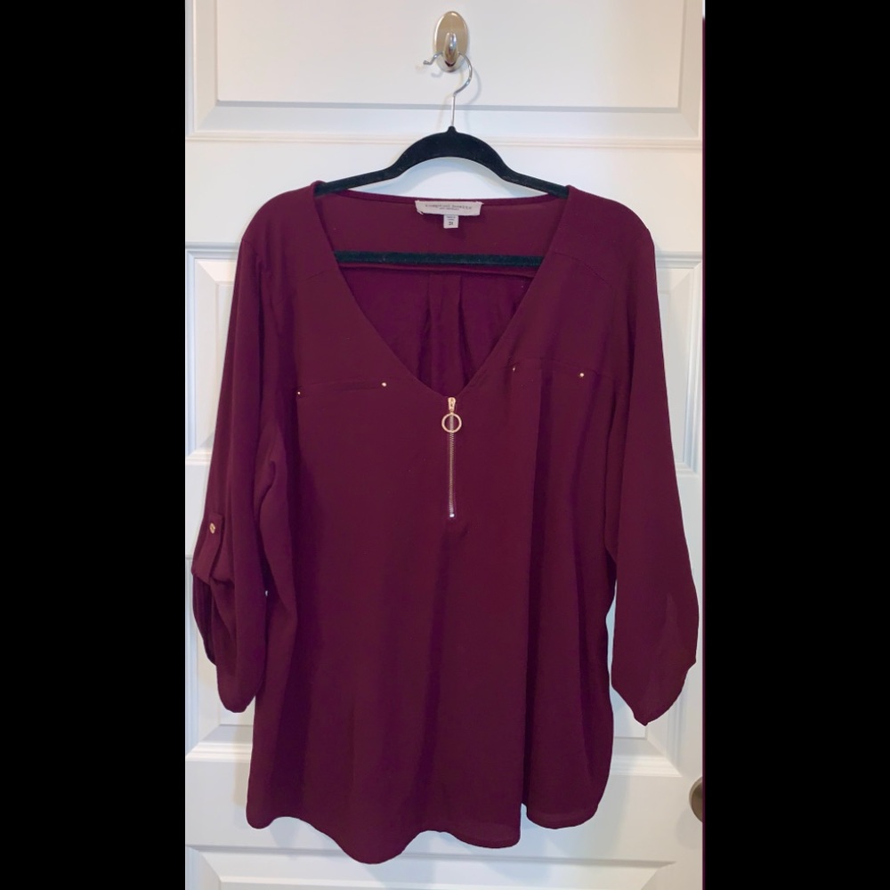 Burgundy Blouse Size 3x